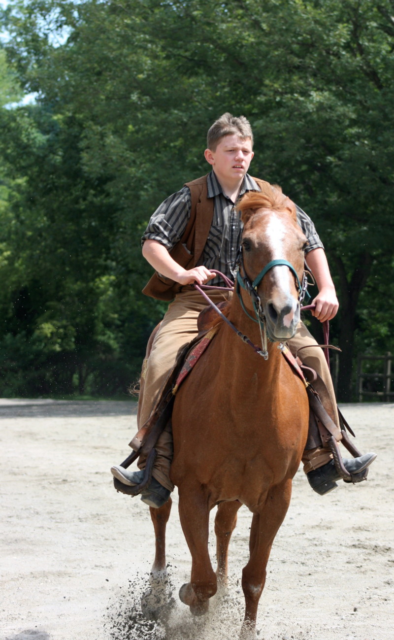 A Jimmy John's Pony Express rider gallops off to begin his leg. (flickr.com/jerseygal2009)