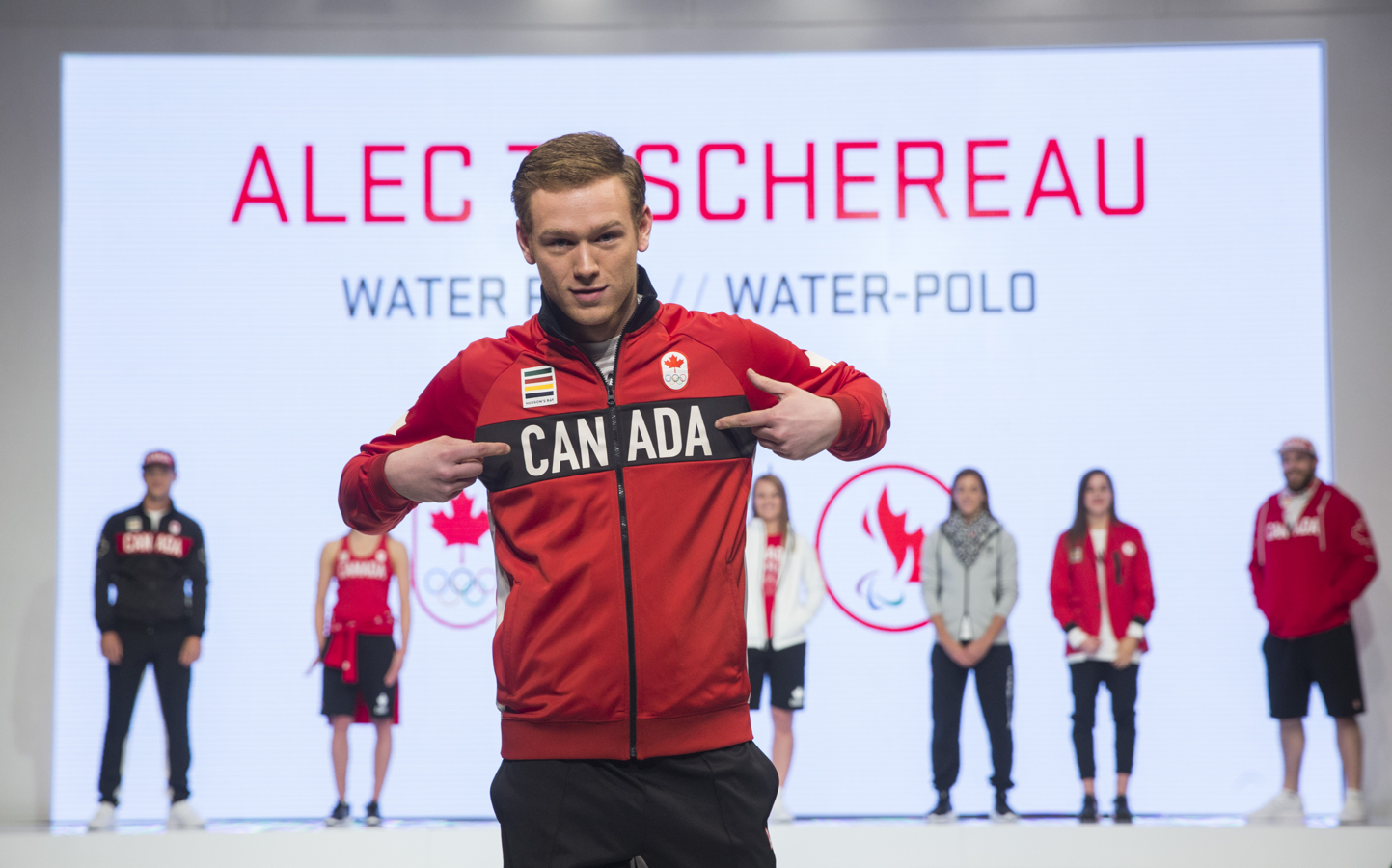 during the Canadian Olympic Committee Rio Uniform Launch in Toronto, April 12, 2016.