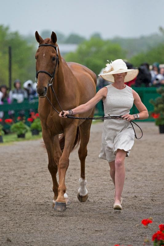 Sinead Halpin won DuBarry boots as the best-dressed woman at the first horse inspection at Rolex. (Ben Radvanyi photo)